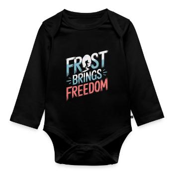 Winter Camper Snow Camping Adventure - Organic Longsleeve Baby Bodysuit - black - Front