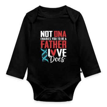 Funny Adoption Dad Appreciation Foster Care - Organic Longsleeve Baby Bodysuit - black - Front