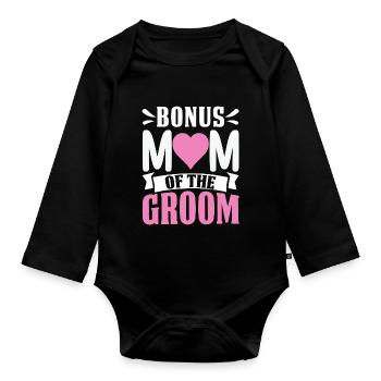 Bonus Maman Du Marié Belle-mère Drôle Maman Extra - Body Bébé bio manches longues - noir - Devant
