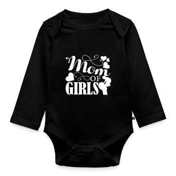 Mother's Day Mom Of Girls - Organic Longsleeve Baby Bodysuit - black - Front