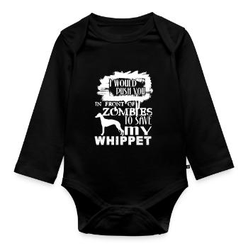 Save My Whippet Dog - Organic Longsleeve Baby Bodysuit - black - Front