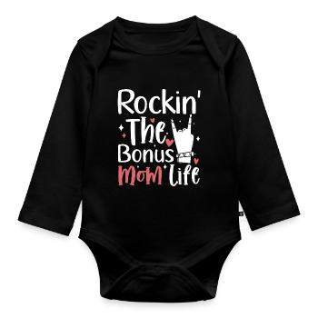 Rockin Le bonus Vie de maman Drôle Belle-mère - Body Bébé bio manches longues - noir - Devant