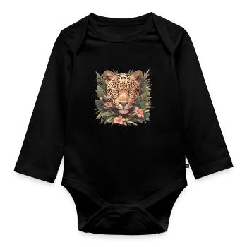 Jaguare Jaguar - Baby Bio-Langarm-Body - Schwarz - Vorne