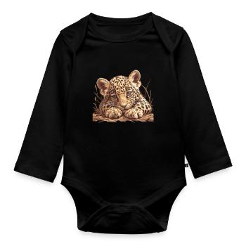 Jaguare Jaguar - Baby Bio-Langarm-Body - Schwarz - Vorne