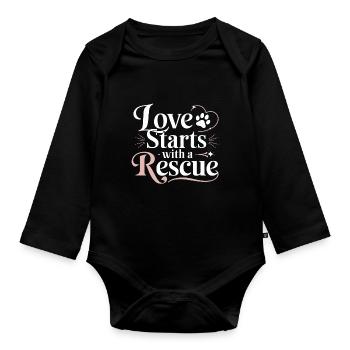 Héros du refuge pour animaux Freiwillige Tierrettung - Body Bébé bio manches longues - noir - Devant