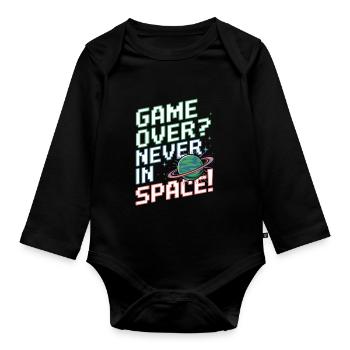 Space-themed players Cosmic Gaming Sci-fi - Organic Longsleeve Baby Bodysuit - black - Front