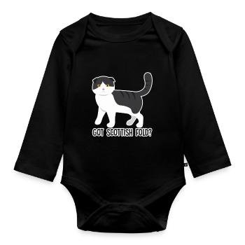 Got Scottish Fold Cat - Organic Longsleeve Baby Bodysuit - black - Front