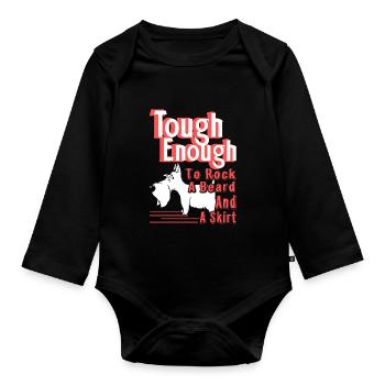 Scottish Terrier Tough Enough - Organic Longsleeve Baby Bodysuit - black - Front