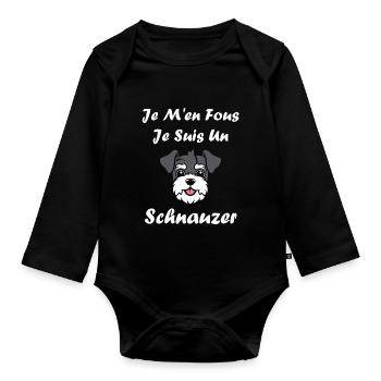 Schnauzer - Organic Longsleeve Baby Bodysuit - black - Front