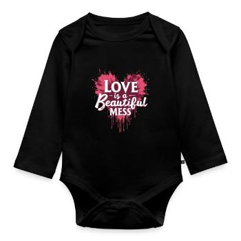 Grunge Valentine's Day Dark Romance Edgy Love - Organic Longsleeve Baby Bodysuit - black - Front
