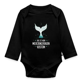 C’est mon costume de sirène - Body Bébé bio manches longues - noir - Devant
