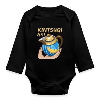 KINTSUGI ART - Baby Bio-Langarm-Body - Schwarz - Vorne