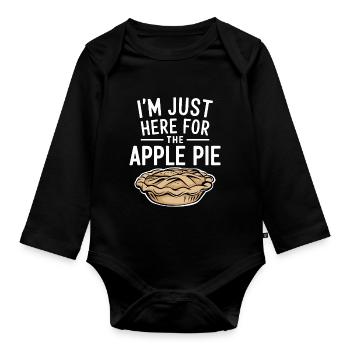 Tarte aux pommes disant drôle Cadeau de tarte aux pommes - Body Bébé bio manches longues - noir - Devant