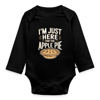 Tarte aux pommes disant drôle Cadeau de tarte aux pommes - Body Bébé bio manches longues - noir - Devant