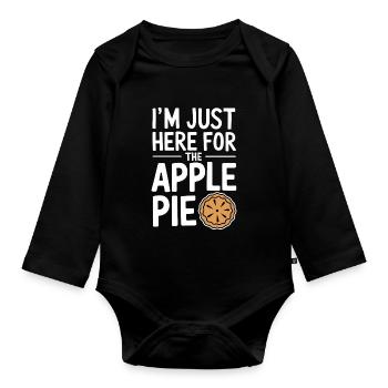 Tarte aux pommes disant drôle Cadeau de tarte aux pommes - Body Bébé bio manches longues - noir - Devant