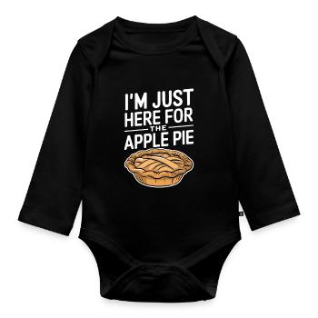 Tarte aux pommes disant drôle Cadeau de tarte aux pommes - Body Bébé bio manches longues - noir - Devant