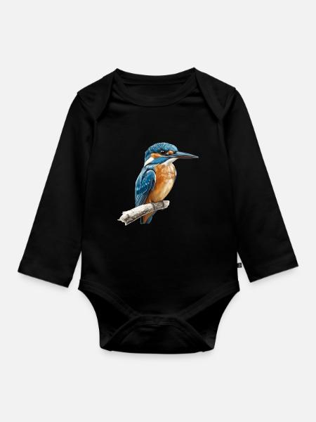 Eisvögel Eisvogel - Baby Bio-Langarm-Body - Schwarz