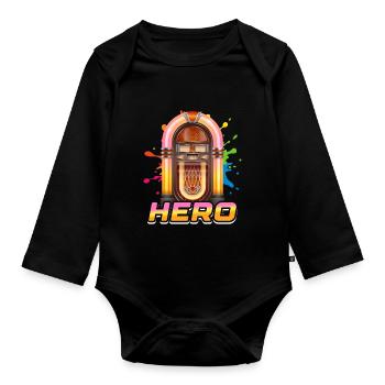 Hero Karaoke Music 80's Disco Machine Jukebox - Body Bébé bio manches longues - noir - Devant