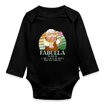 Fabuela - Organic Longsleeve Baby Bodysuit - black - Front