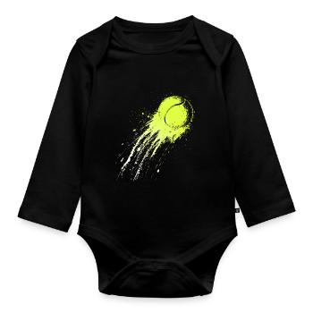 Tennis Ball Tennis Gift Tennis Player - Organic Longsleeve Baby Bodysuit - black - Front