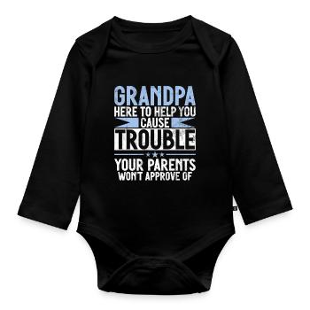 Grandad Grandpa Grandpa Pops Grandparent - Organic Longsleeve Baby Bodysuit - black - Front