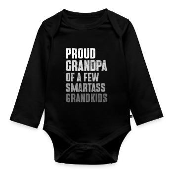 Grandad Grandpa Grandpa Pops Grandparent - Organic Longsleeve Baby Bodysuit - black - Front