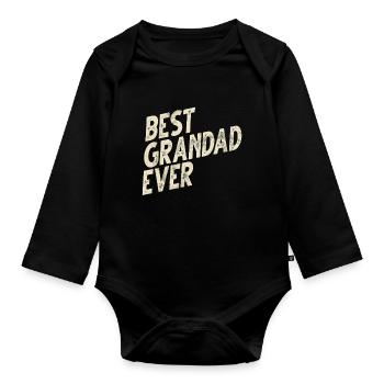 Grandad Grandpa Grandpa Pops Grandparent - Organic Longsleeve Baby Bodysuit - black - Front