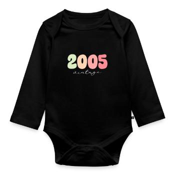 Année de naissance 2005 - Body Bébé bio manches longues - noir - Devant