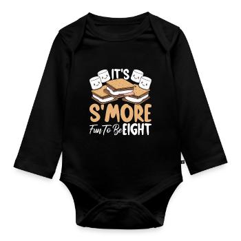 Smore Anniversaire Drôle 8e anniversaire Guimauve - Body Bébé bio manches longues - noir - Devant