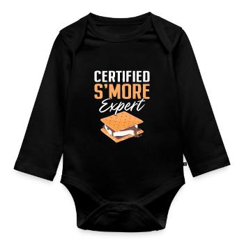 Lustige Smores Süße Snacks Graham Cracker Smore - Baby Bio-Langarm-Body - Schwarz - Vorne
