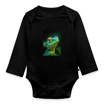 Lézards Lézard - Body Bébé bio manches longues - noir - Devant