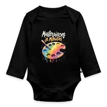 Speed Painting Live Performance Art Quick Creative - Organic Longsleeve Baby Bodysuit - black - Front