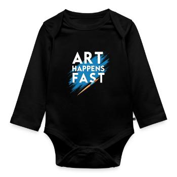 Speed Painting Live Performance Art Quick Creative - Organic Longsleeve Baby Bodysuit - black - Front