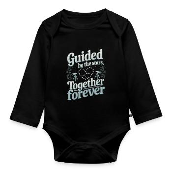 Stargazing For Couples Romantic Nights - Organic Longsleeve Baby Bodysuit - black - Front