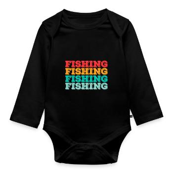 Fishing - Baby Bio-Langarm-Body - Schwarz - Vorne