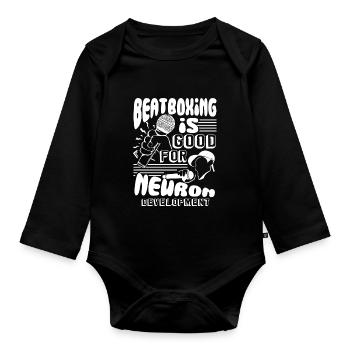 Beatboxer Beatboxing Is Good - Organic Longsleeve Baby Bodysuit - black - Front