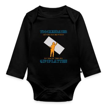 Trockenbau Trockenbauer Trockenbaumonteur Geschenk - Baby Bio-Langarm-Body - Schwarz - Vorne