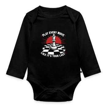 Chess Tacticians Strategy Masters Tactical - Baby Bio-Langarm-Body - Schwarz - Vorne
