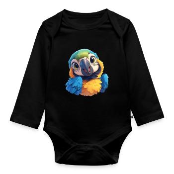 Aras Ara - Baby Bio-Langarm-Body - Schwarz - Vorne