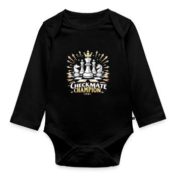 Chess Tacticians Strategy Masters Tactical - Baby Bio-Langarm-Body - Schwarz - Vorne