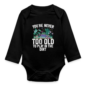 Garden Plants Gardener Garden Lover Planting - Organic Longsleeve Baby Bodysuit - black - Front