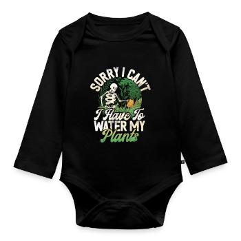 Garden Plants Gardener Garden Lover Planting - Organic Longsleeve Baby Bodysuit - black - Front