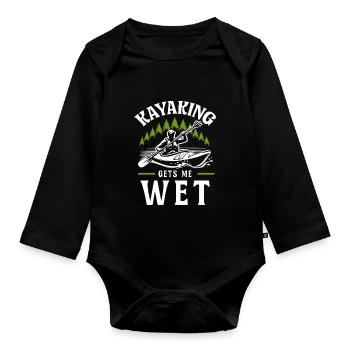 Kayak -Kayak -Paddle Lovers Kayak Adventure - Organic Longsleeve Baby Bodysuit - black - Front