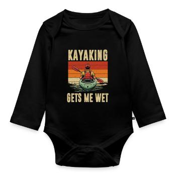 Kayak -Kayak -Paddle Lovers Kayak Adventure - Organic Longsleeve Baby Bodysuit - black - Front