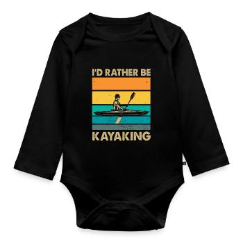 Kayak -Kayak -Paddle Lovers Kayak Adventure - Organic Longsleeve Baby Bodysuit - black - Front