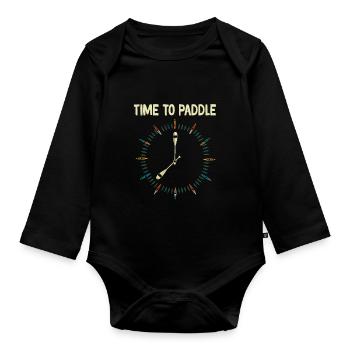 Kayak -Kayak -Paddle Lovers Kayak Adventure - Organic Longsleeve Baby Bodysuit - black - Front