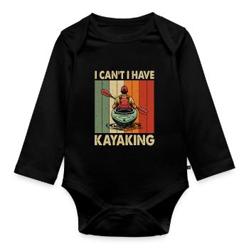 Kayak -Kayak -Paddle Lovers Kayak Adventure - Organic Longsleeve Baby Bodysuit - black - Front