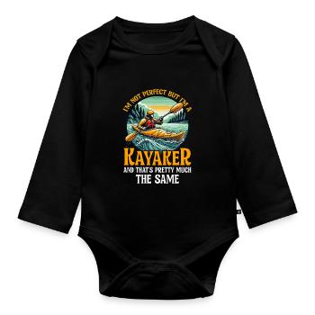 Kayak -Kayak -Paddle Lovers Kayak Adventure - Organic Longsleeve Baby Bodysuit - black - Front