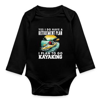Kayak -Kayak -Paddle Lovers Kayak Adventure - Organic Longsleeve Baby Bodysuit - black - Front