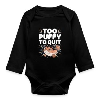 Puffer fish marine life enthusiast Quirky - Organic Longsleeve Baby Bodysuit - black - Front